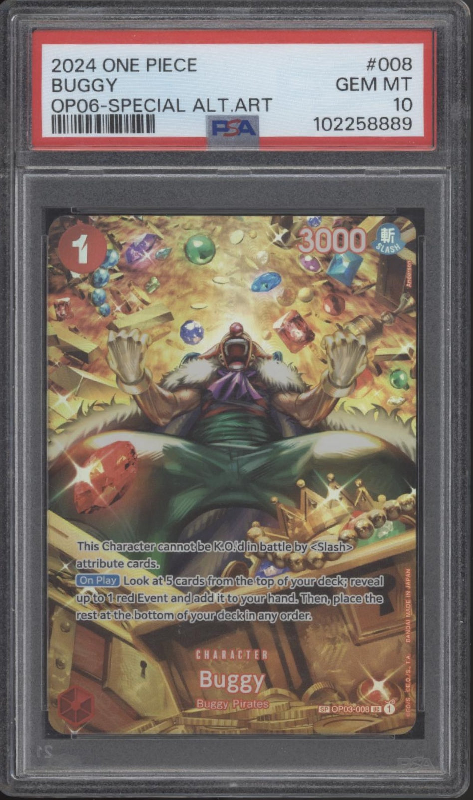 Buggy One Piece Card Game OP06 Special Alternate Art #008 PSA 10、Collector Store LLC Gaming、kayou