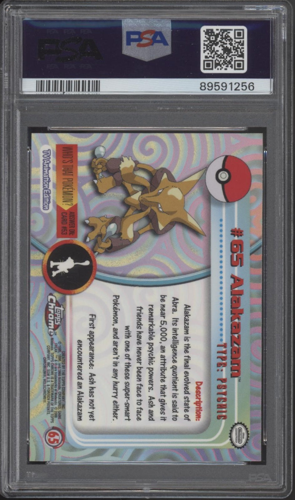 Alakazam Pokemon Topps Chrome TV #65 PSA 9、Collector Store LLC Gaming、kayou