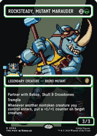 Rocksteady, Mutant Marauder (Borderless) (Surge Foil) (TMC-094) - Commander: Teenage Mutant Ninja Turtles Foil、Wizards of the Coast、kayou