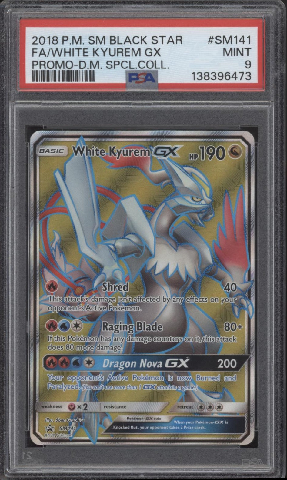 White Kyurem GX Pokemon Dragon Majesty Special Collection Full Art #SM141 PSA 9、Collector Store LLC Gaming、kayou