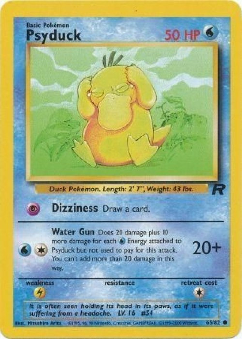 Pokemon Team Rocket Common Psyduck #65 Lightly Played、ToyWiz、kayou