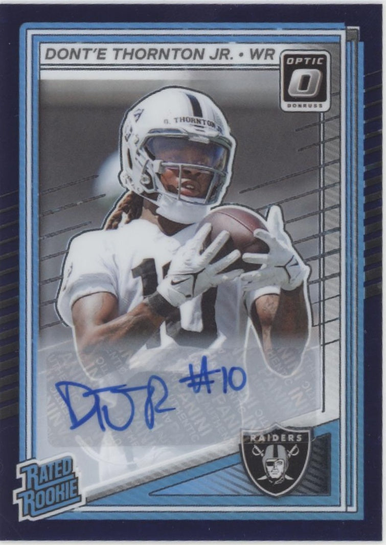 Dont'e Thornton Jr. 2025 Donruss Optic Rated Rookie Purple Prizm RC Auto 07/42、Collector Store LLC、kayou