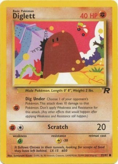 Pokemon Team Rocket Common Diglett #52 Moderately Played、ToyWiz、kayou