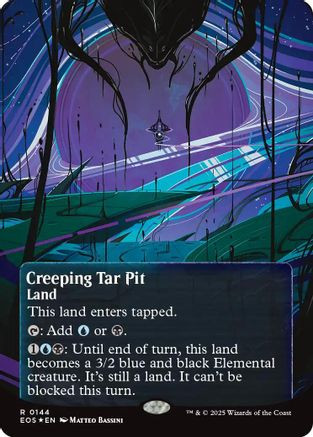 Creeping Tar Pit (0144) (Borderless) (Galaxy Foil) (EOS-144) - Edge of Eternities: Stellar Sights Foil、Wizards of the Coast、kayou
