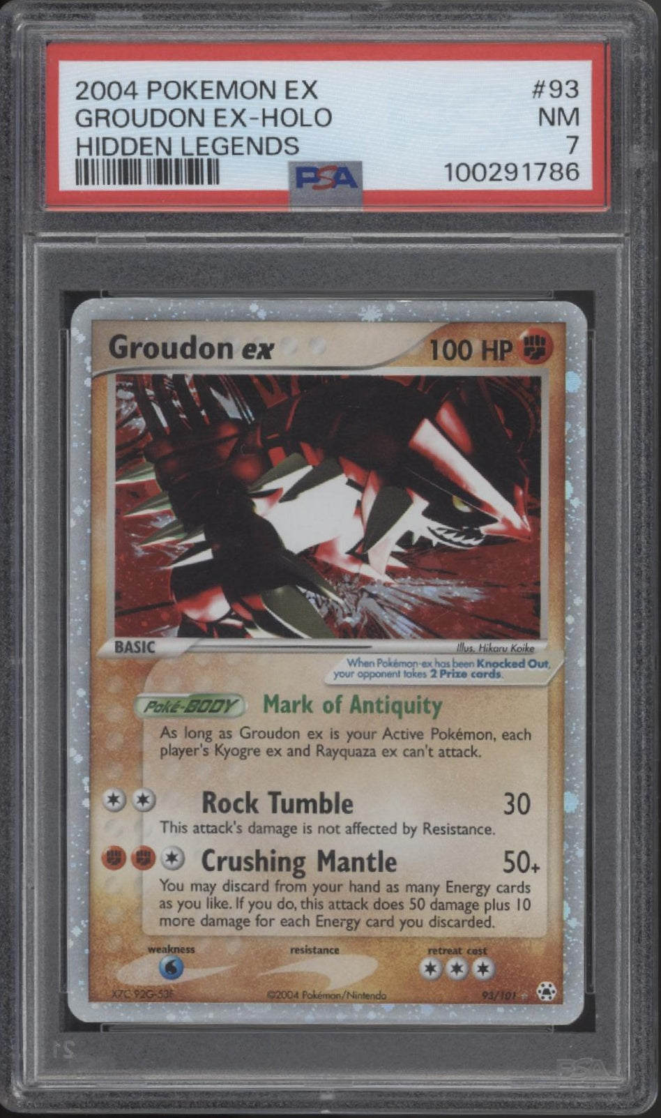 Groudon ex Pokemon Hidden Legends Holo #93 PSA 7、Collector Store LLC Gaming、kayou