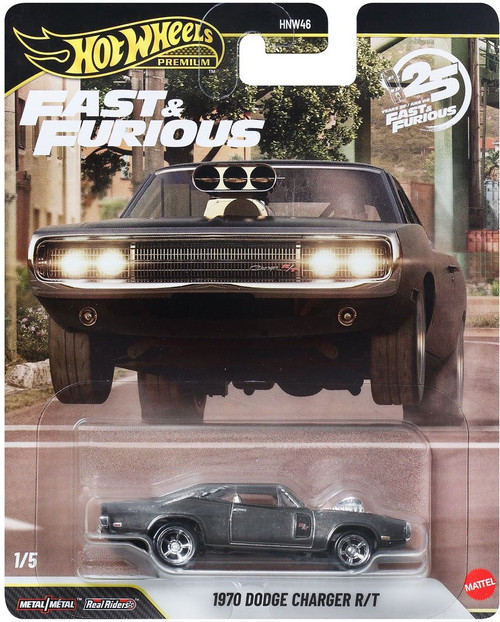 Hot Wheels Premium 25 Years of Fast & Furious 1970 Dodge Charger R/T Die Cast Car #1/5、ToyWiz、kayou