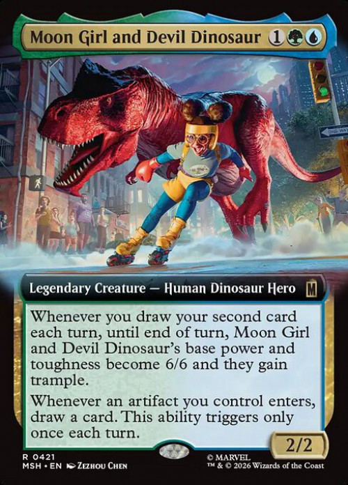 MtG Marvel Super Heroes Rare Moon Girl and Devil Dinosaur #421 Extended Art、ToyWiz、kayou