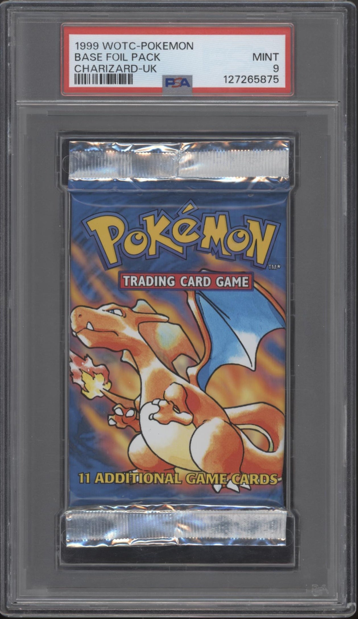 Base Set Pokemon Foil Charizard UK Booster Pack PSA 9 #2、Collector Store LLC Gaming、kayou