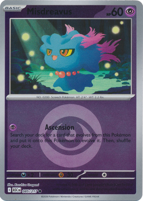 ME Ascended Heroes 085/217 Misdreavus (Reverse Holo ENERGY SYMBOL)、Pokemon、kayou