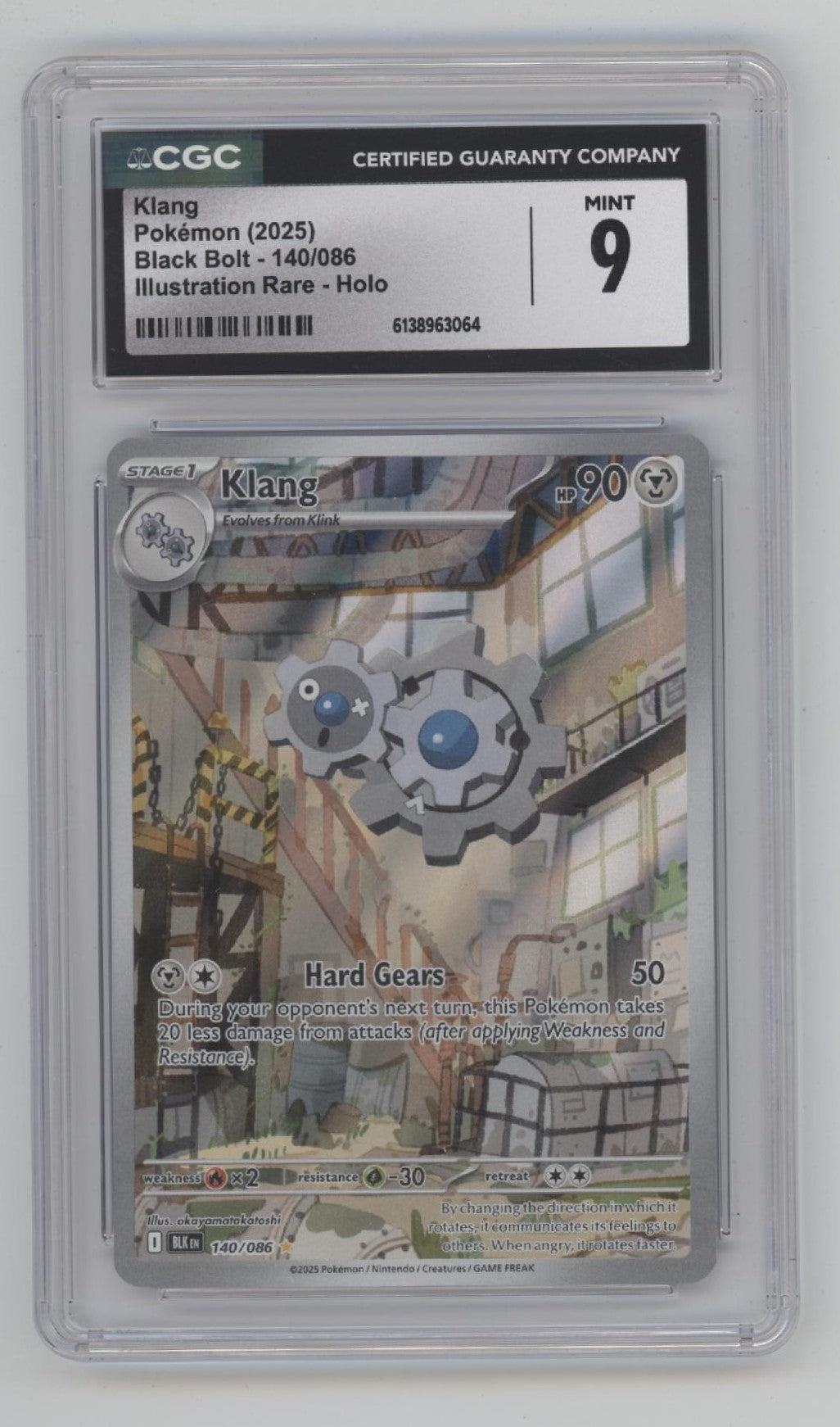 Klang Pokemon Black Bolt Illustration Rare Holo #140 CGC 9、Collector Store LLC Gaming、kayou