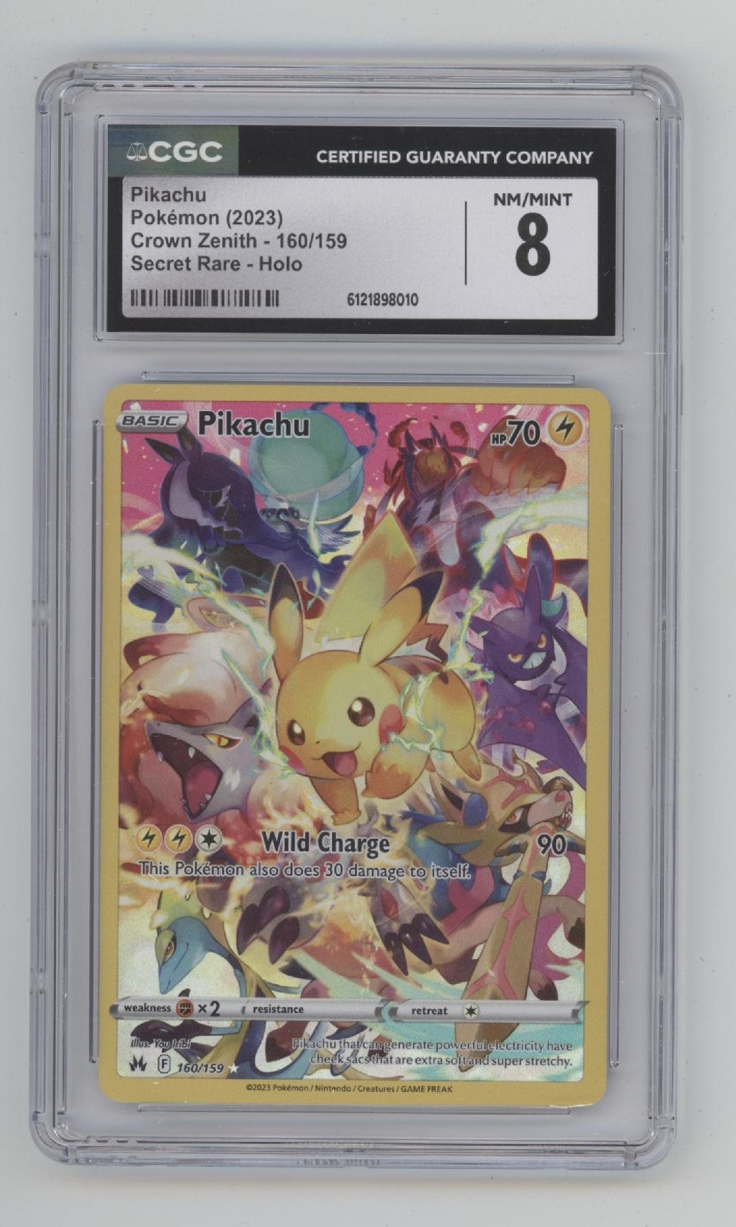Pikachu Pokemon Crown Zenith Secret Rare Holo #160 CGC 8、Collector Store LLC Gaming、kayou
