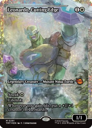 Leonardo, Cutting Edge (Showcase) (Fracture Foil) (TMT-291) - Teenage Mutant Ninja Turtles Foil、Wizards of the Coast、kayou