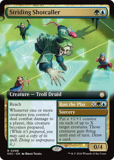 Striding Shotcaller // Run the Play (Extended Art) | Secrets of Strixhaven Commander、Magic: The Gathering、kayou