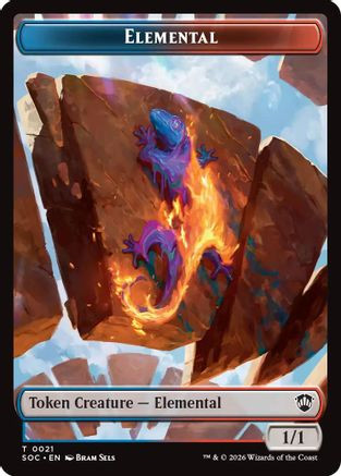 Elemental (0021) // Phyrexian Myr Double-Sided Token (SOC-21 // 8) - Commander: Secrets of Strixhaven、Wizards of the Coast、kayou
