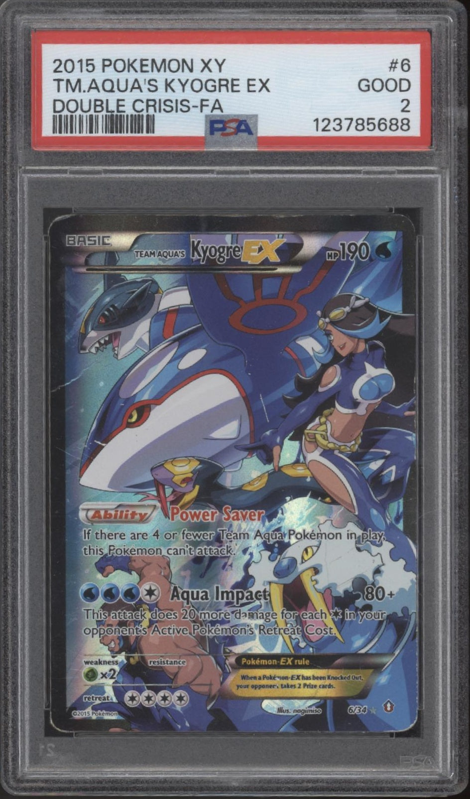Team Aqua's Kyogre ex Pokemon Double Crisis Full Art #6 PSA 2、Collector Store LLC Gaming、kayou