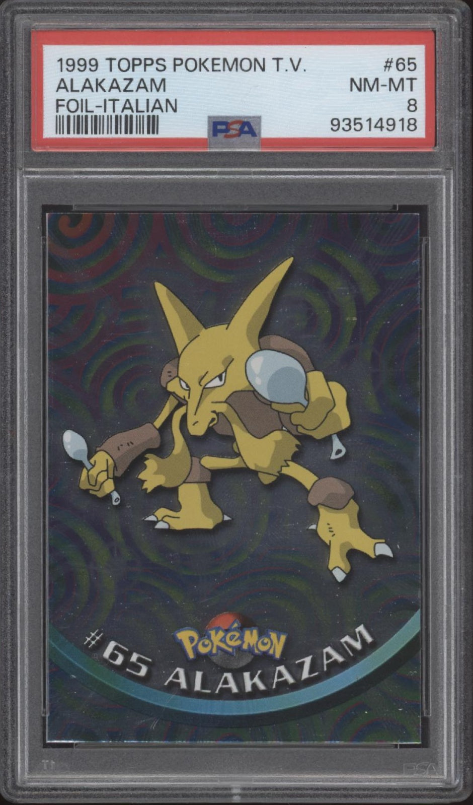 Alakazam Pokemon Topps TV Foil Italian #65 PSA 8、Collector Store LLC Gaming、kayou