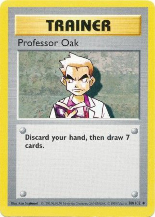 Pokemon Base Set Uncommon Professor Oak #88 Shadowless Lightly Played、ToyWiz、kayou