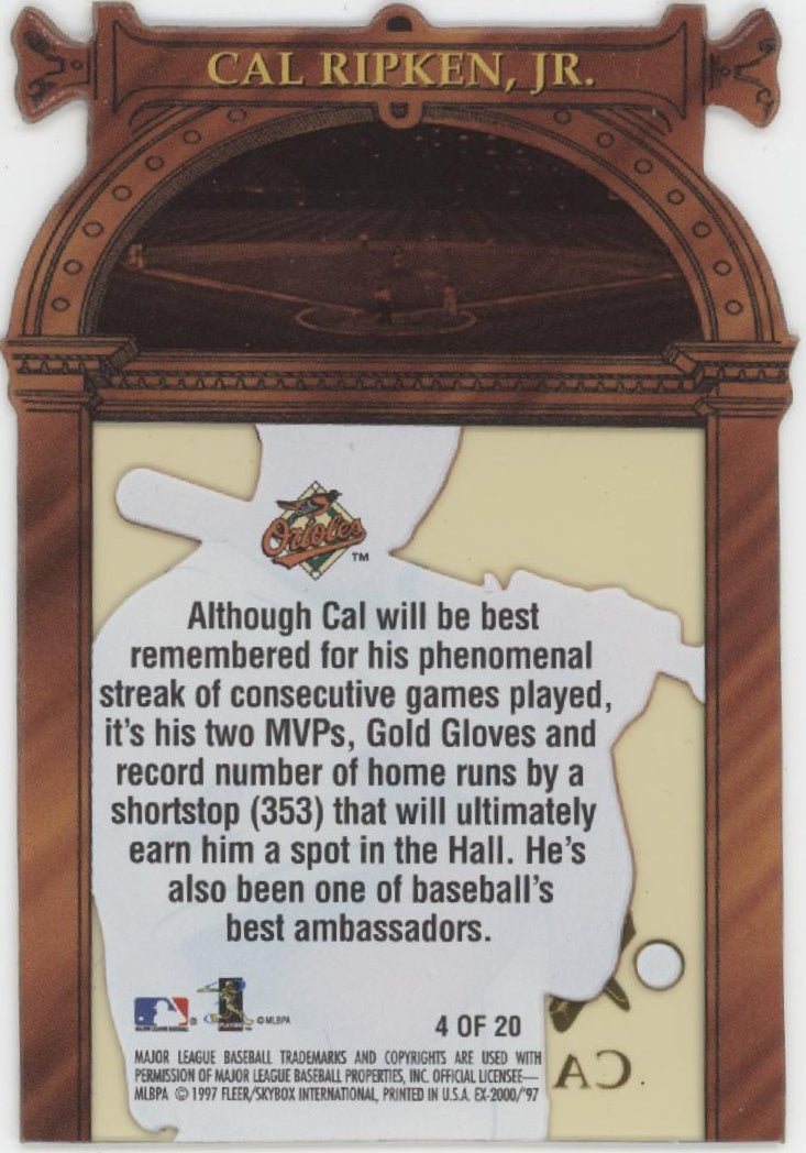 Cal Ripken Jr. 1997 Fleer EX 2000 Hall or Nothing Die-Cut #4、Collector Store LLC、kayou