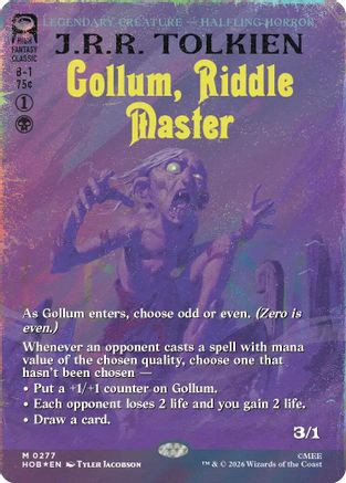 Gollum, Riddle Master (Borderless) (Surge Foil) (HOB-277) - The Hobbit Foil、Wizards of the Coast、kayou