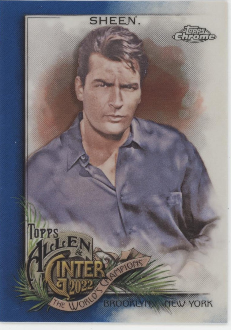 Charlie Sheen 2022 Topps Chrome Allen & Ginter Blue Refractor 036/150 #216、Collector Store LLC、kayou