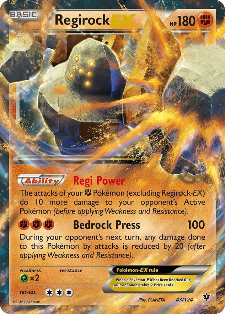 Pokemon Trading Card Game XY Fates Collide Ultra Rare Regirock EX #43 Damage、ToyWiz、kayou
