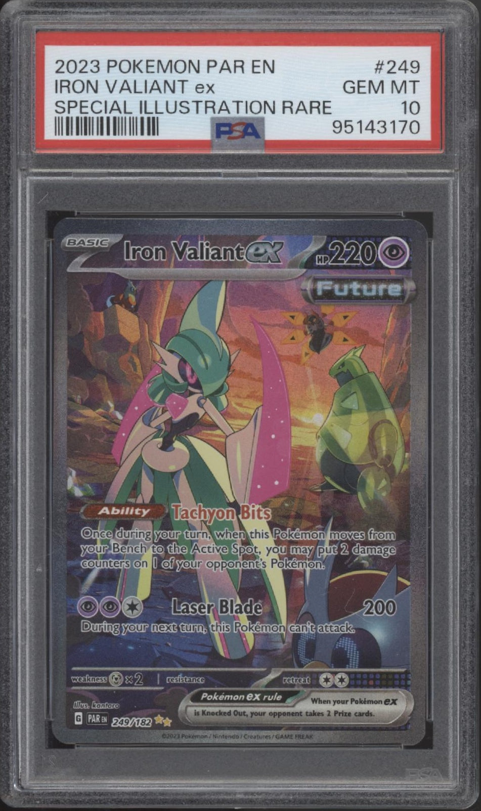 Iron Valiant ex Pokemon Paradox Rift Special Illustration Rare #249 PSA 10、Collector Store LLC Gaming、kayou