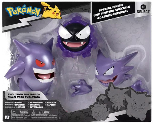 Pokemon Select Series Evolution Multi-Pack Gastly, Haunter & Gengar Exclusive Action Figure 3-Pack Special Finish、ToyWiz、kayou