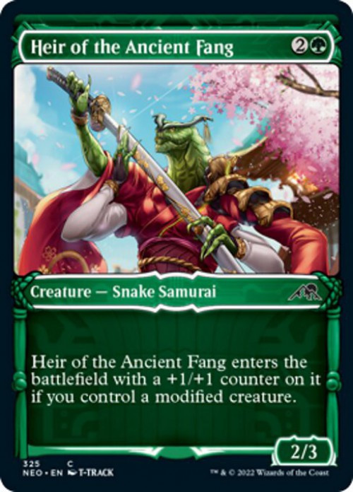 MtG Trading Card Game Kamigawa Neon Dynasty Common Heir of the Ancient Fang #325 Showcase FOIL、ToyWiz、kayou
