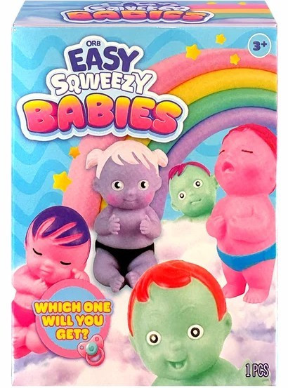 Easy Sqweezy Babies Squishy Squeeze Toy 1 RANDOM Color、ToyWiz、kayou