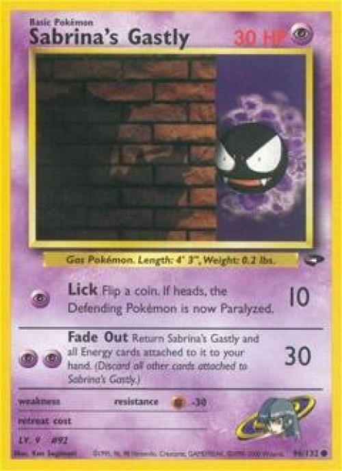 Pokemon Gym Challenge Common Sabrina's Gastly #96 Damaged、ToyWiz、kayou