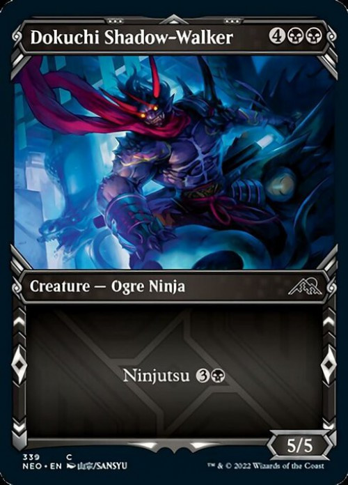 MtG Trading Card Game Kamigawa Neon Dynasty Common Dokuchi Shadow-Walker #339 Showcase FOIL、ToyWiz、kayou