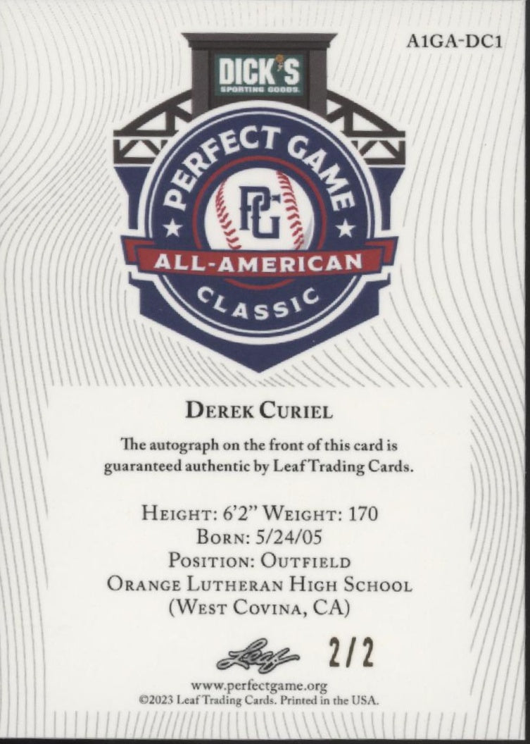Derek Curiel 2023 Leaf Just Auto 2/2 #A1GA-DC1、Collector Store LLC、kayou