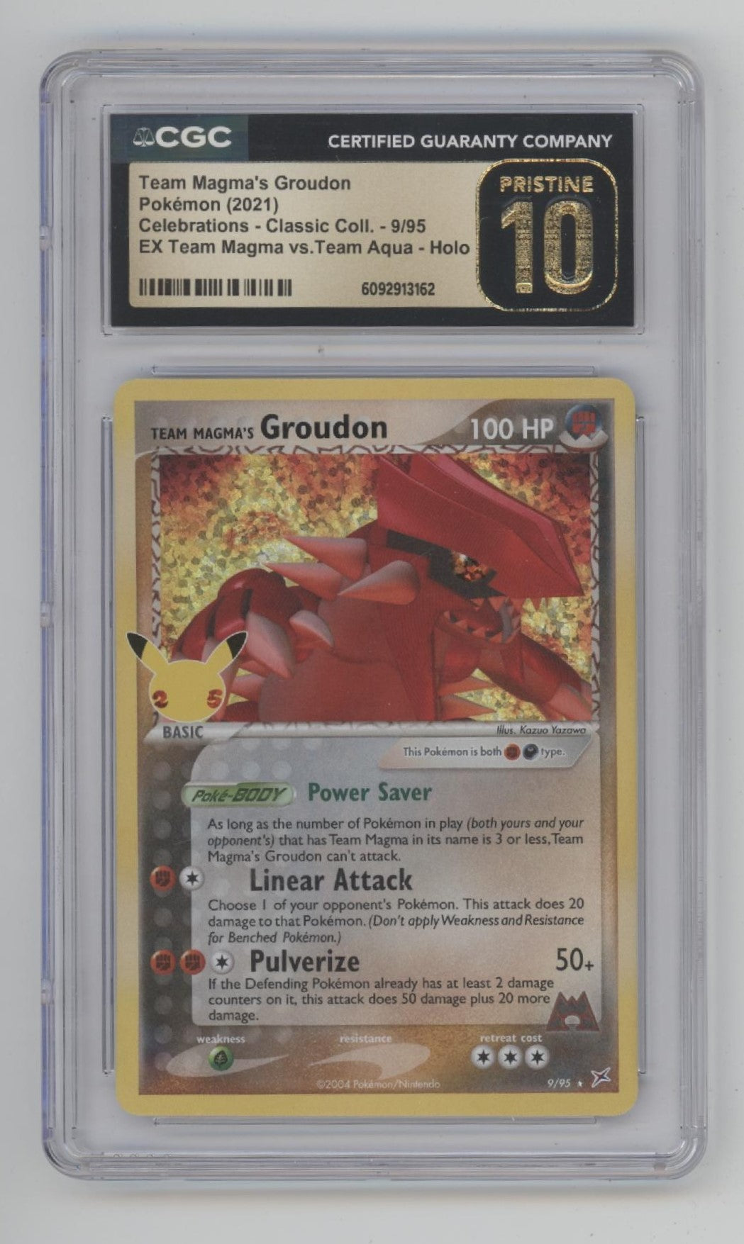 Team Magmas Groudon Pokemon Celebrations Classic Collection Holo CGC 10 Pristine、Collector Store LLC Gaming、kayou