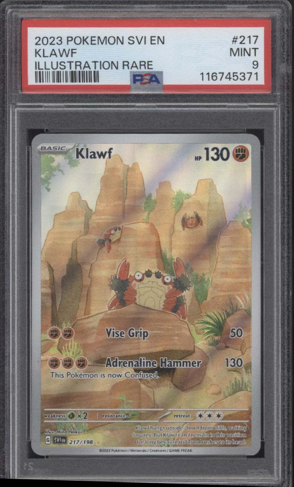 Klawf Pokemon Scarlett & Violet Illustration Rare #217 PSA 9、Collector Store LLC Gaming、kayou