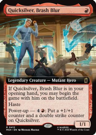 Quicksilver, Brash Blur (Extended Art) (MSH-412) - Marvel Super Heroes Foil、Wizards of the Coast、kayou