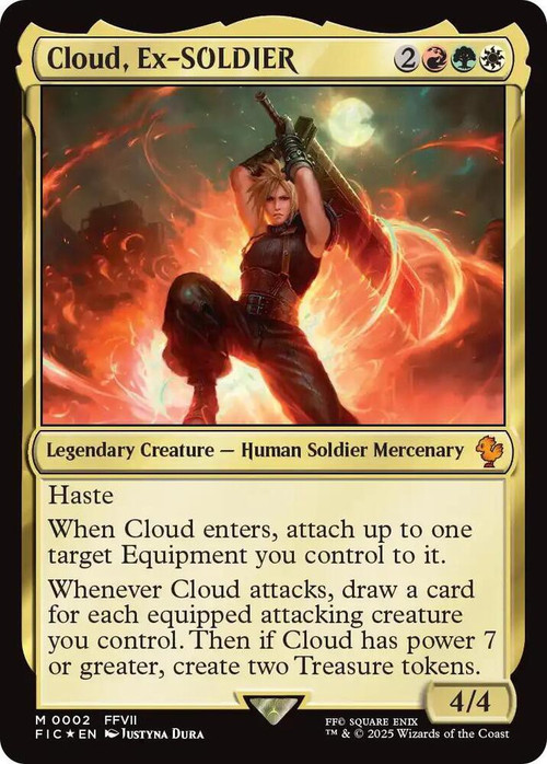 MtG Final Fantasy Commander Mythic Rare FOIL Cloud, Ex-SOLDIER #2 Heavily Played、ToyWiz、kayou
