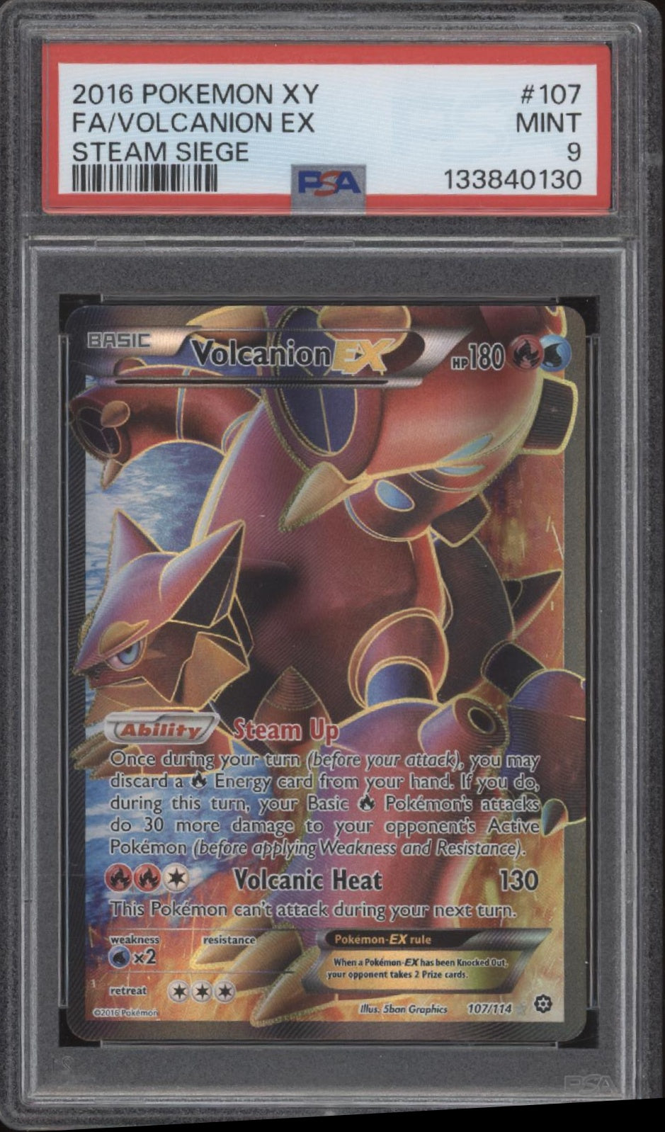 Volcanion ex Pokemon Steam Siege Full Art #107 PSA 9、Collector Store LLC Gaming、kayou