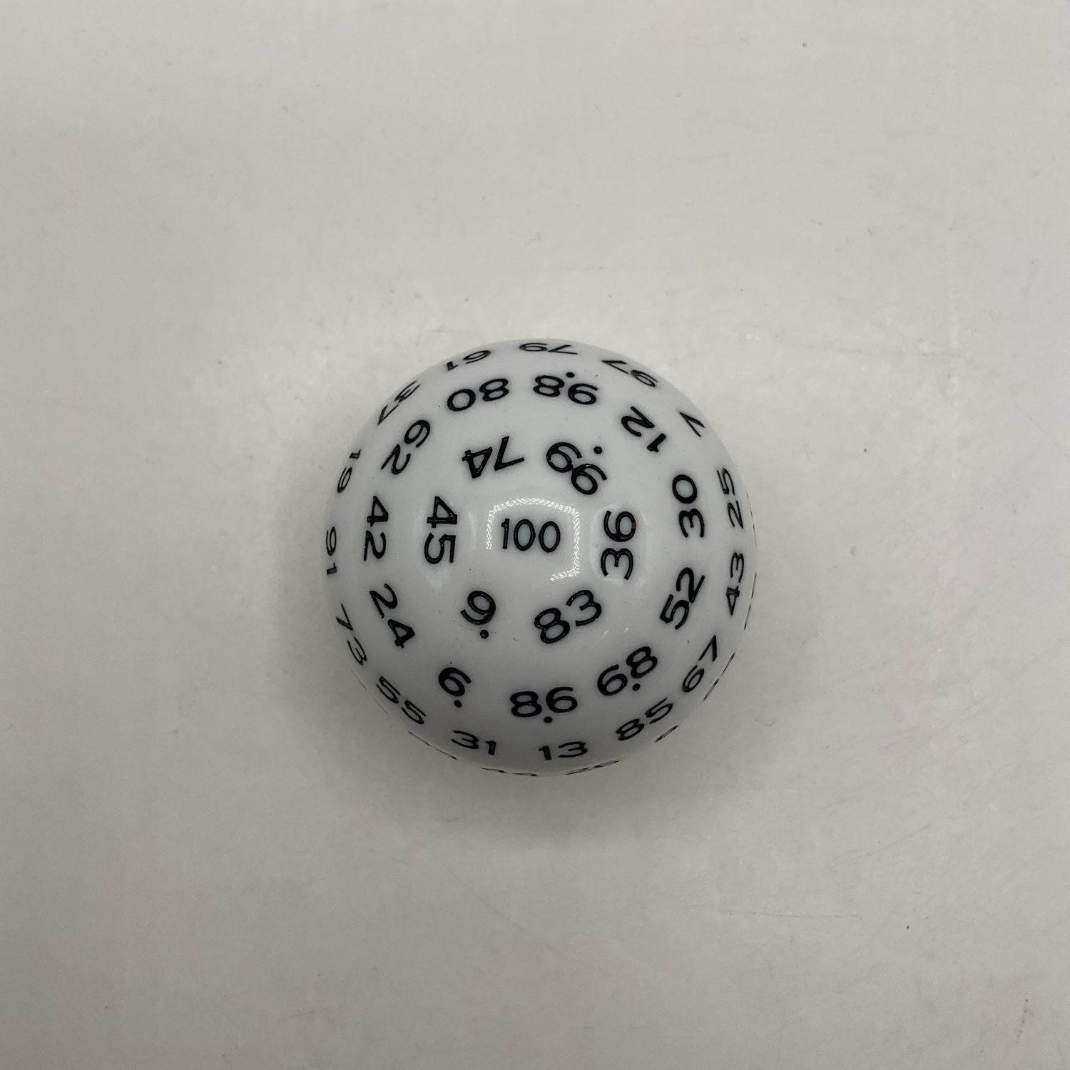 Critical Hit Collectibles: Single White D100 Opaque Polyhedral Die with Black Numbers for RPGS、Critical Hit Collectibles、kayou