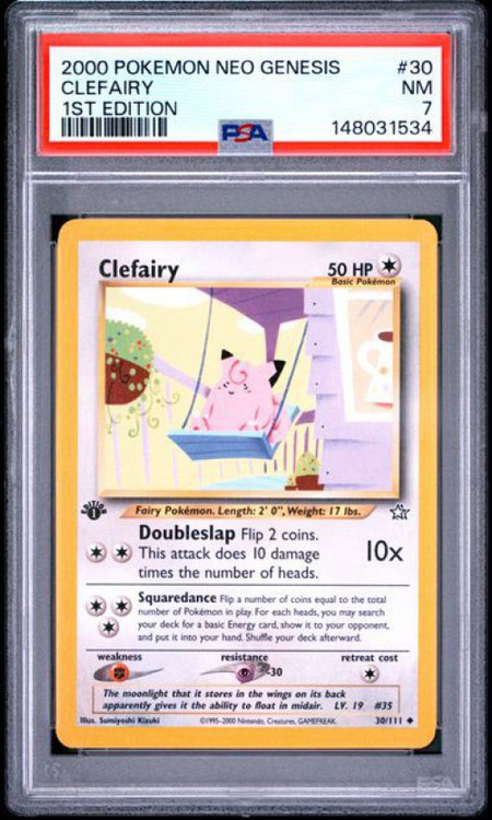 Pokemon Neo Genesis Common Clefairy #30 1st Edition PSA 7、ToyWiz、kayou