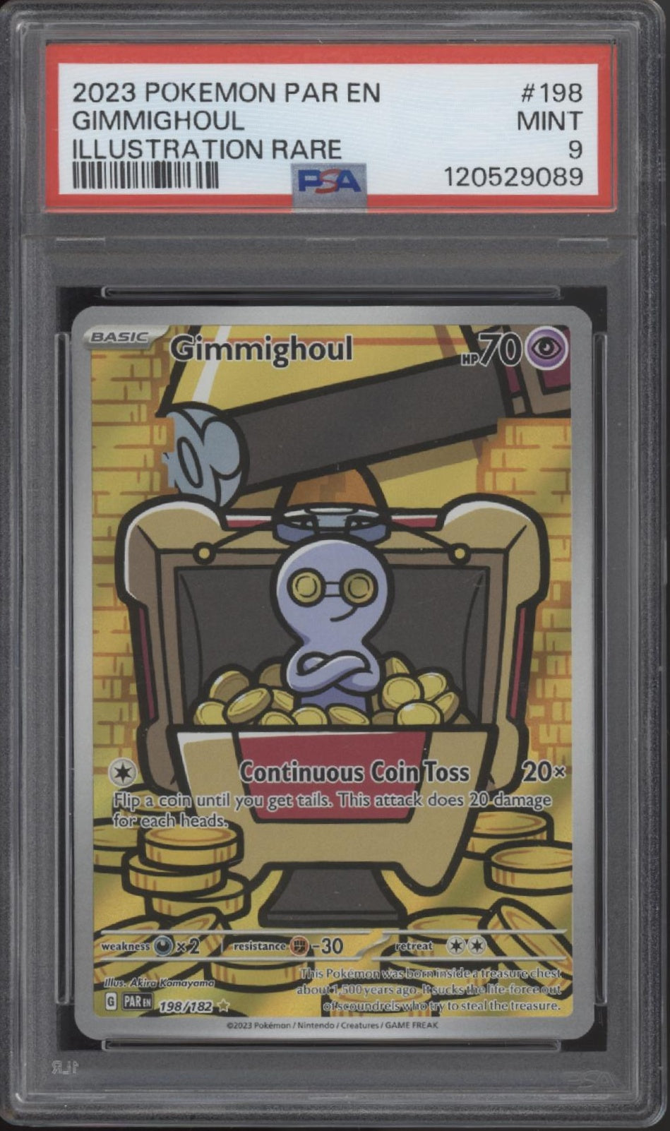 Gimmighoul Pokemon Paradox Rift Illustration Rare #198 PSA 9、Collector Store LLC Gaming、kayou