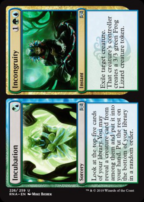MtG Trading Card Game Ravnica Allegiance Uncommon FOIL Incubation // Incongruity #226、ToyWiz、kayou