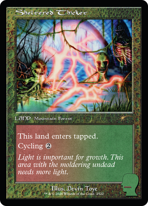 Sheltered Thicket (Foil) (Secret Lair - Brain Dead: New Earth Mentality) | Secret Lair Drops、Magic: The Gathering、kayou