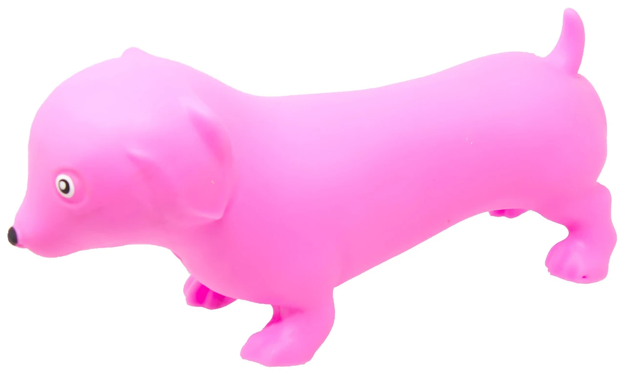 Squeeezy Dachshund PINK 8.5-Inch Squeeze Toy、ToyWiz、kayou