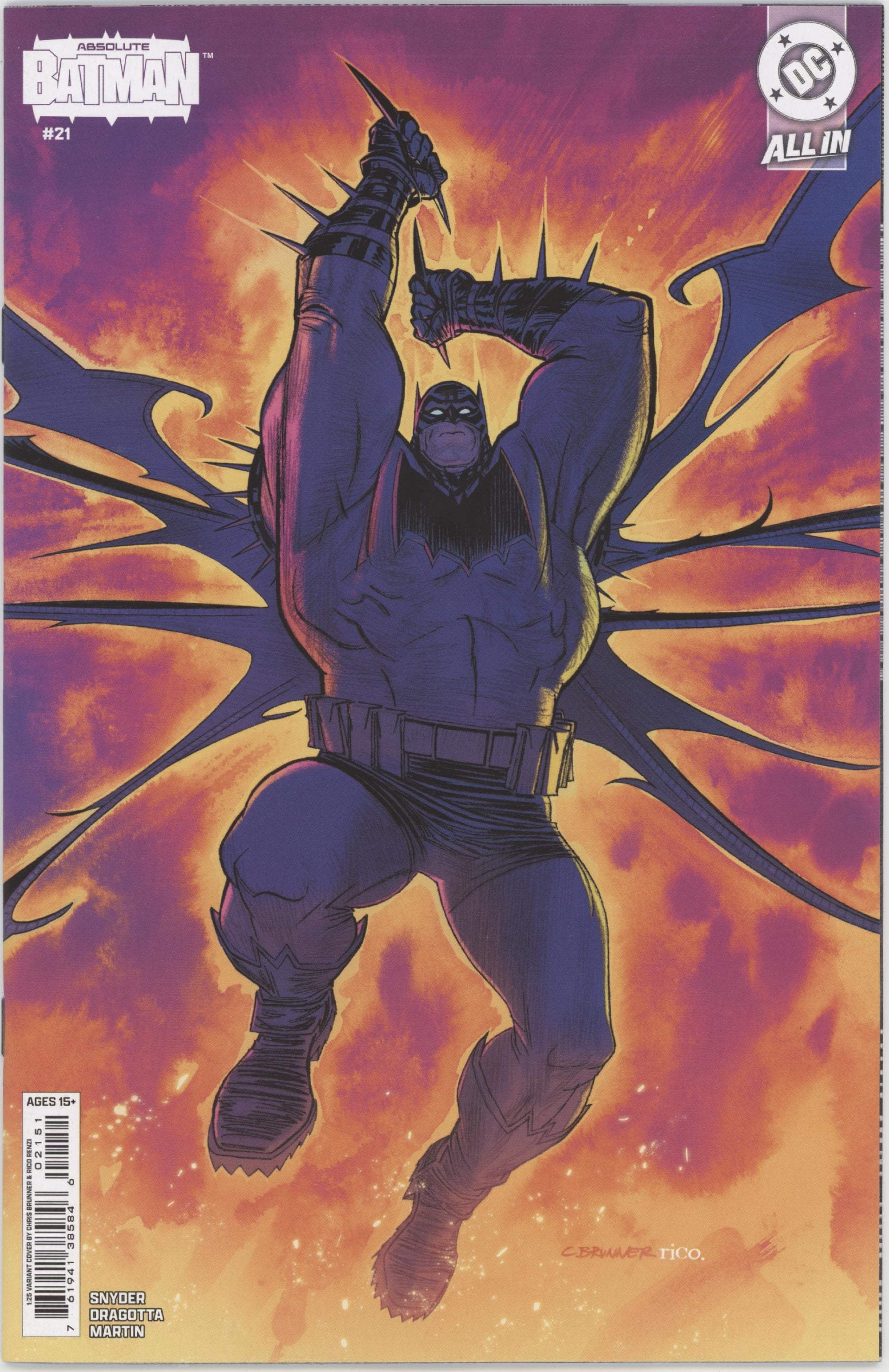 Absolute Batman #21 Cover E 1 in 25 Chris Brunner Card Stock Variant、DC Comics、kayou