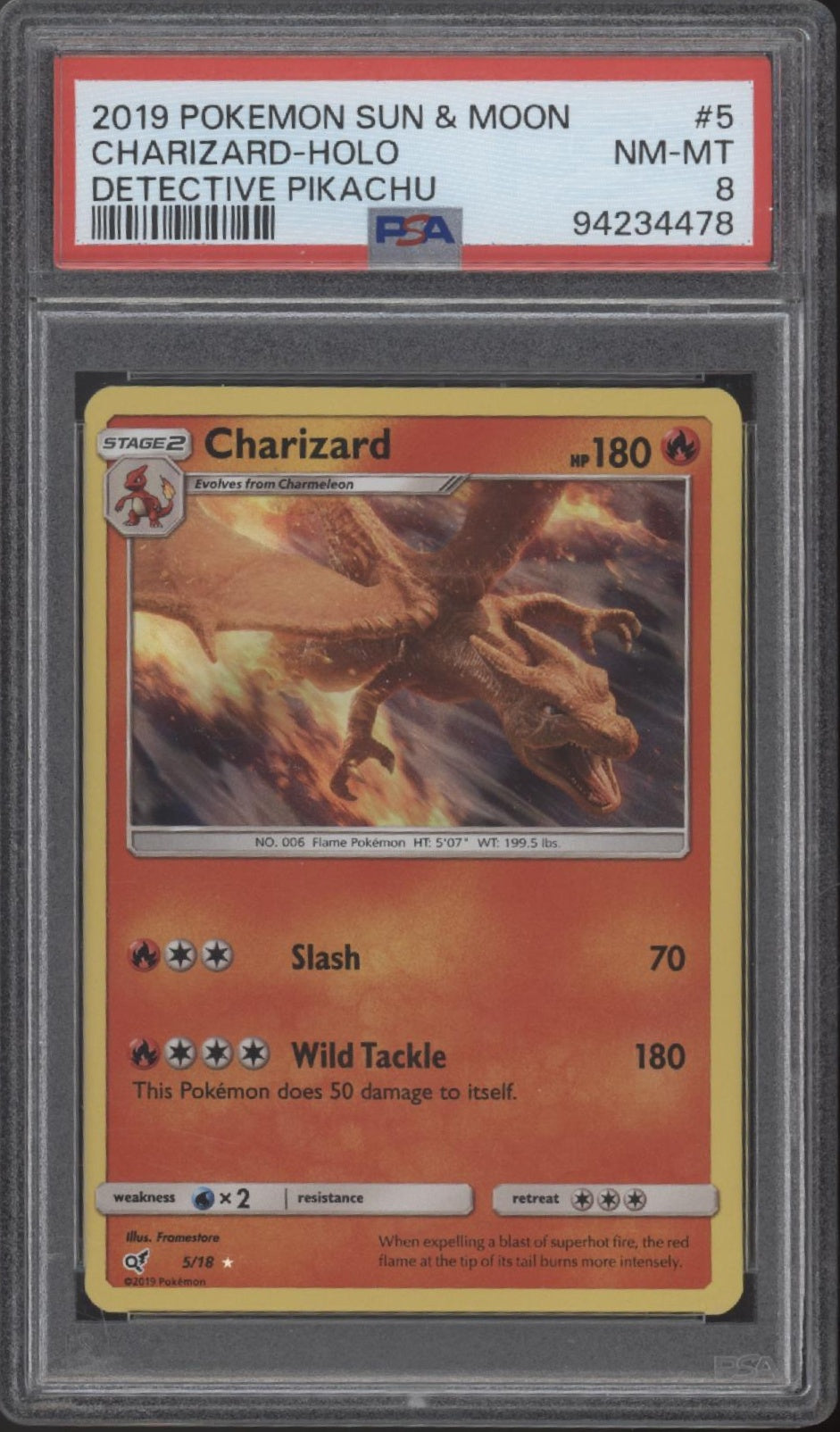 Charizard Pokemon Detective Pikachu Holo #5 PSA 8、Collector Store LLC Gaming、kayou