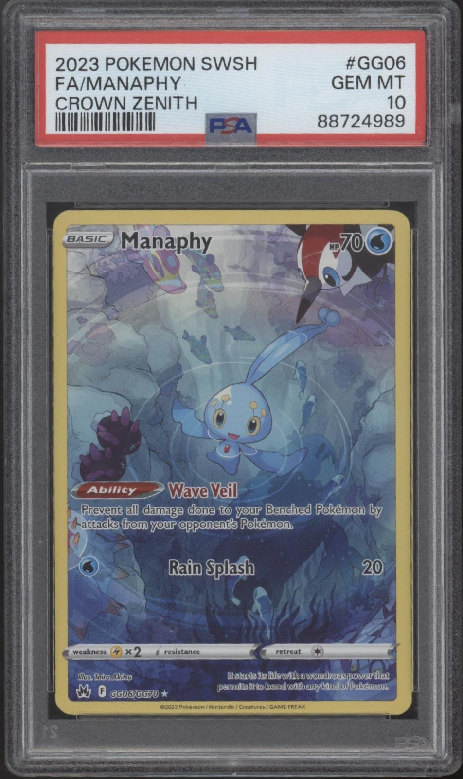 Manaphy Pokemon Crown Zenith Full Art #GG06 PSA 10、Collector Store LLC Gaming、kayou