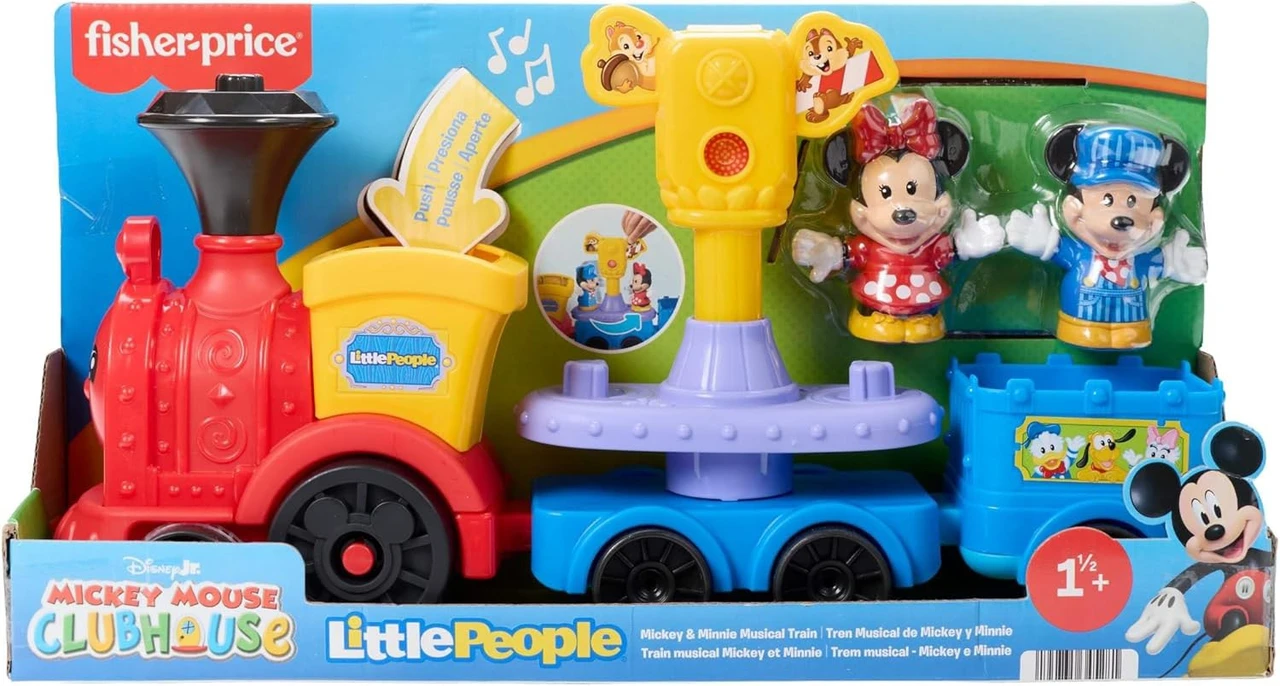 Fisher Price Little People Disney Jr Mickey Mouse Clubhouse Musical Christmas Train Playset、ToyWiz、kayou