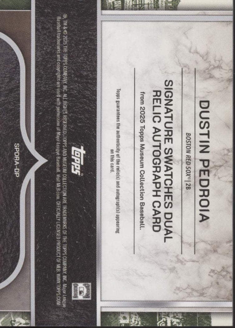 Dustin Pedroia 2025 Topps Museum Collection Blue Swatch Auto 08/25 #SPDRA-DP、Collector Store LLC、kayou