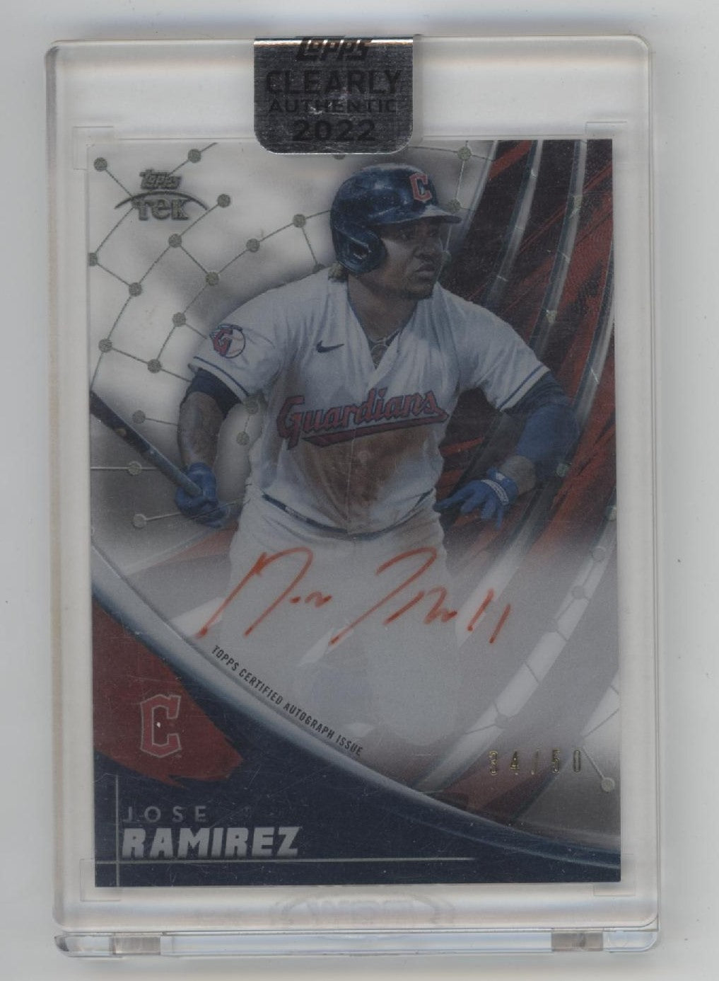 Jose Ramirez 2022 Topps Clearly Authentic Tek Auto 34/50 #TEK-JR、Collector Store LLC、kayou