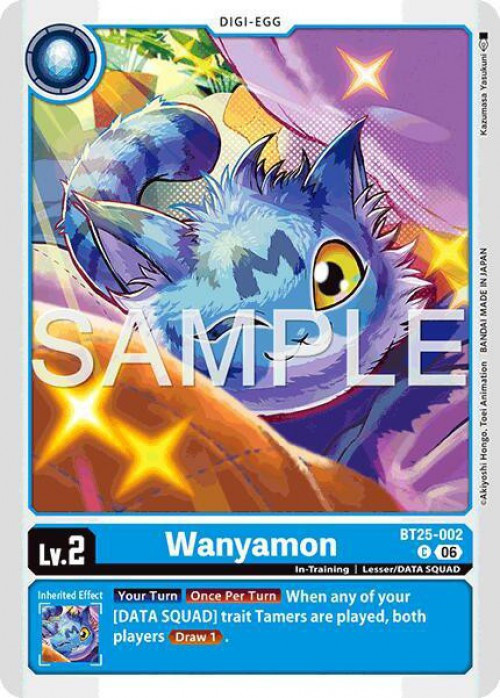 Digimon Trading Card Game Dual Revolution Common Wanyamon BT25-002、ToyWiz、kayou